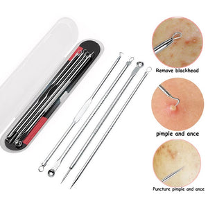 LaMilee 4pcs/set Blackhead Comedone Acne Pimple Blackhead Remover Tools