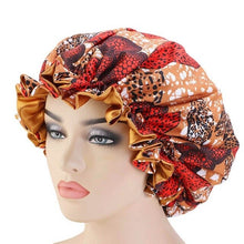 Load image into Gallery viewer, Extra Large Silk Print Satin Bonnet
