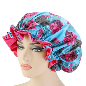 Extra Large Silk Print Satin Bonnet