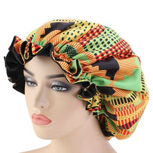 Load image into Gallery viewer, Extra Large Silk Print Satin Bonnet
