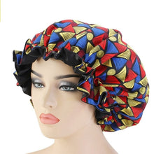 Load image into Gallery viewer, Extra Large Silk Print Satin Bonnet
