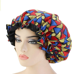 Extra Large Silk Print Satin Bonnet