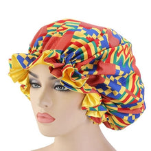 Load image into Gallery viewer, Extra Large Silk Print Satin Bonnet
