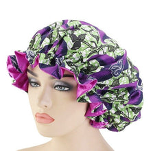 Load image into Gallery viewer, Extra Large Silk Print Satin Bonnet
