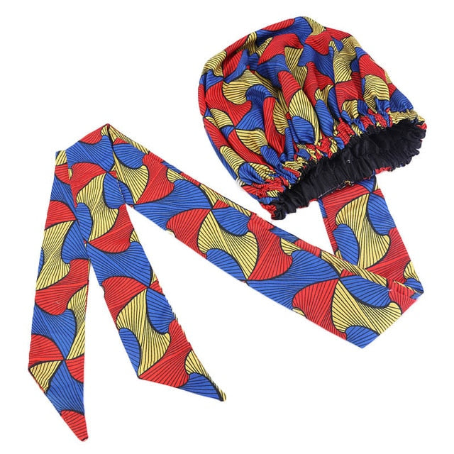 Silk Print Double Layer Headwrap