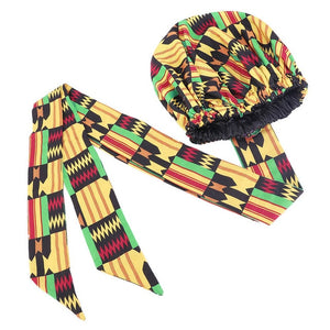 Silk Print Double Layer Headwrap