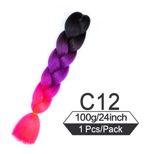 24 Inch Color Jumbo Braiding Hair Pre Stretched Braid Extension