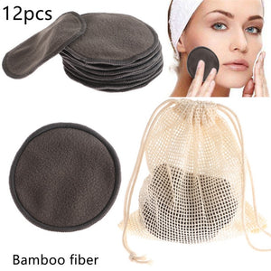 12PCS/SET Reusable Bamboo Fiber Washable Round Pads