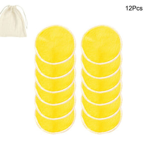 12PCS/SET Reusable Bamboo Fiber Washable Round Pads