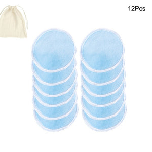 12PCS/SET Reusable Bamboo Fiber Washable Round Pads