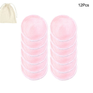 12PCS/SET Reusable Bamboo Fiber Washable Round Pads